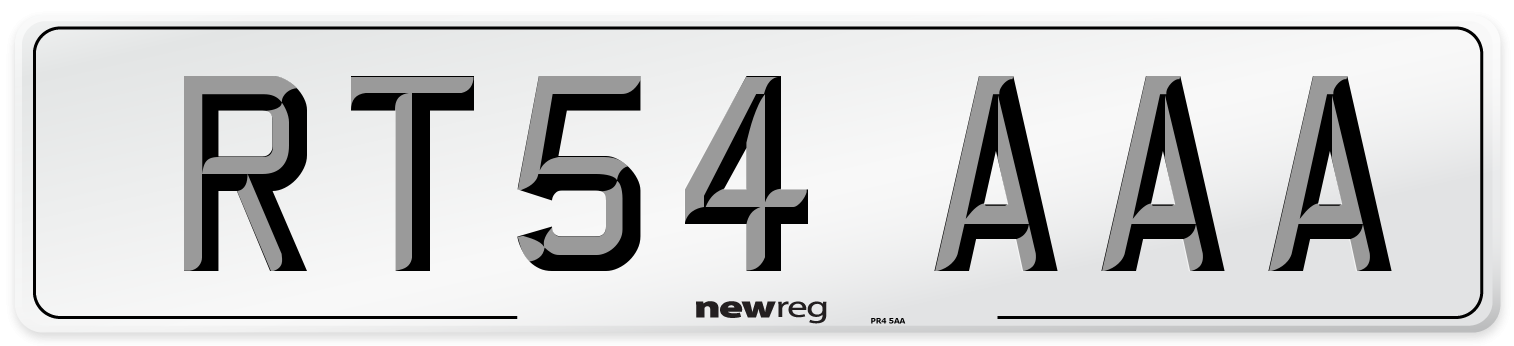 RT54 AAA Number Plate from New Reg